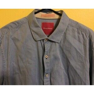 Tommy Bahama Shirt Men’s XL Blue Long Sleeve Button-Up Island Modern Fit EUC